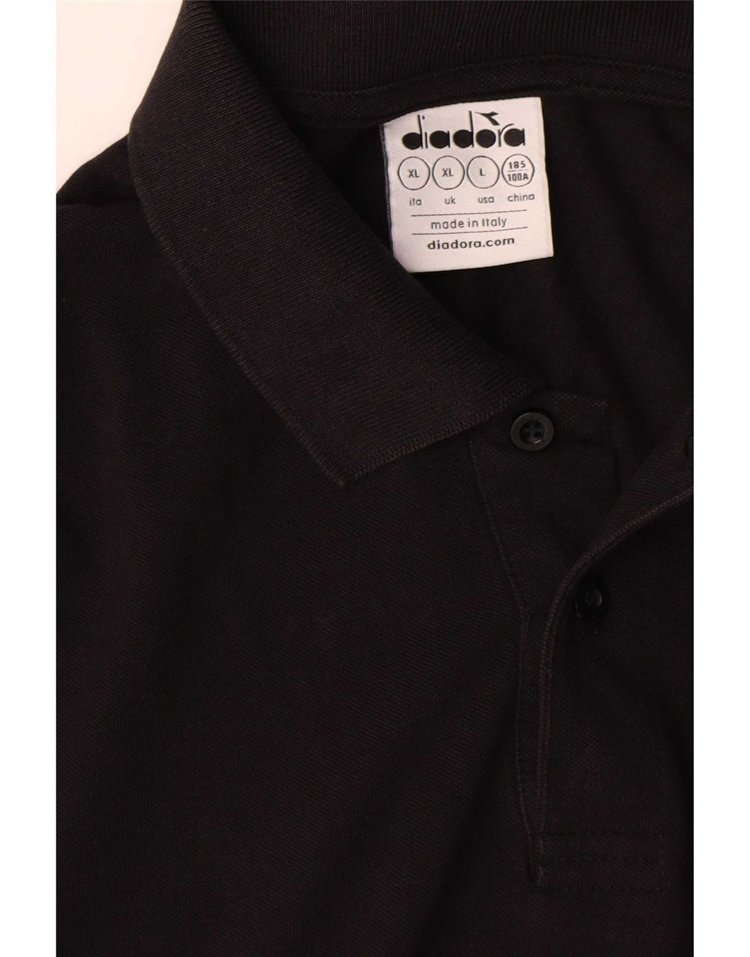 Diadora Herren Poloshirt XL Schwarz Baumwolle