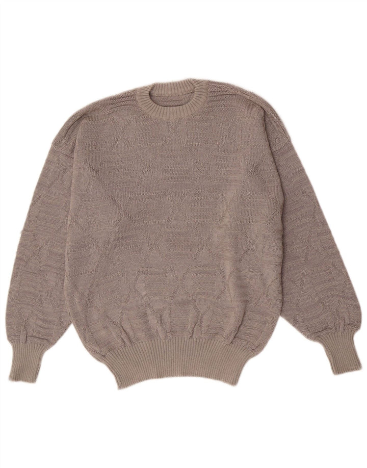 Vintage Herren Pullover mit Rundhalsausschnitt Mittelgrau