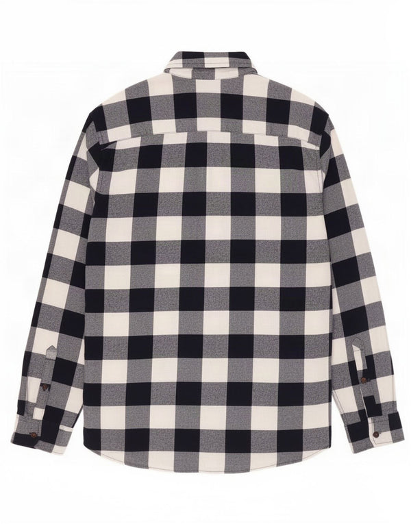 Jack & Jones Mens Flannel Shirt XL Navy Blue Gingham Cotton