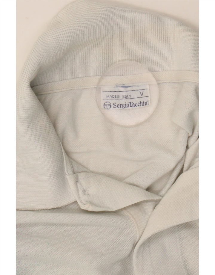 SERGIO TACCHINI Herren-Poloshirt aus mittelweißer Batik-Baumwolle