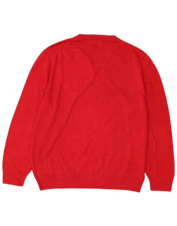 Nautica Herren-Pullover mit V-Ausschnitt, XL, rote Baumwolle