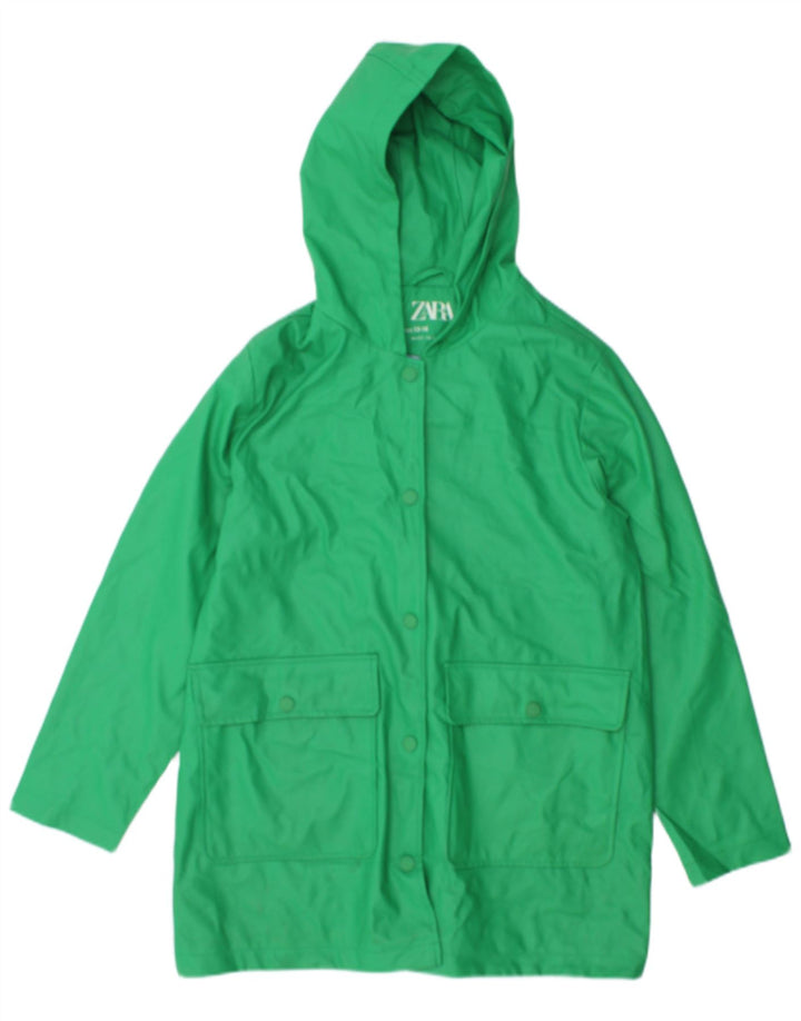 Zara Regenjacke mit Kapuze für Mädchen, 13–14 Jahre, grünes Polyethylen