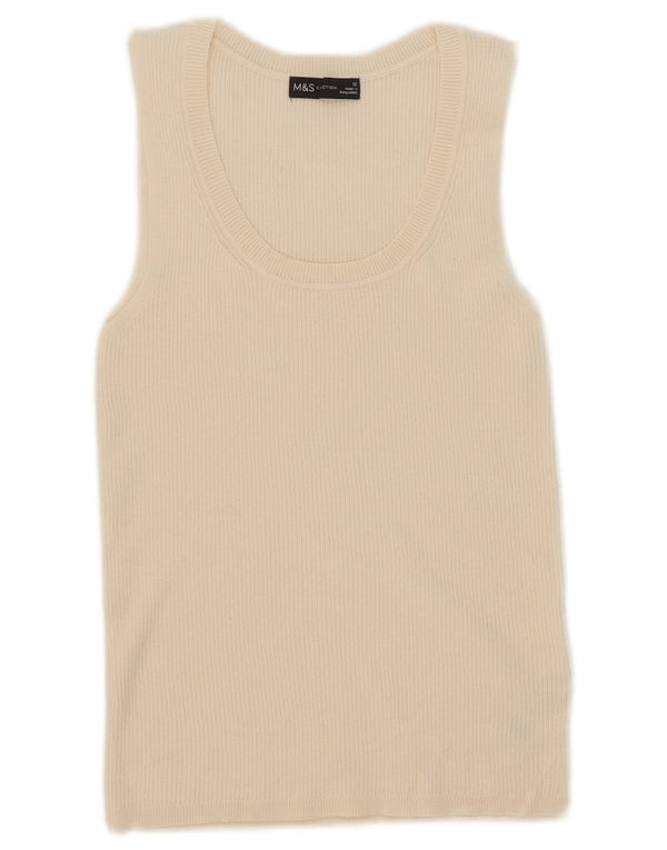 Marks & Spencer Damen Weste Top UK 12 Mittelbeige Viskose