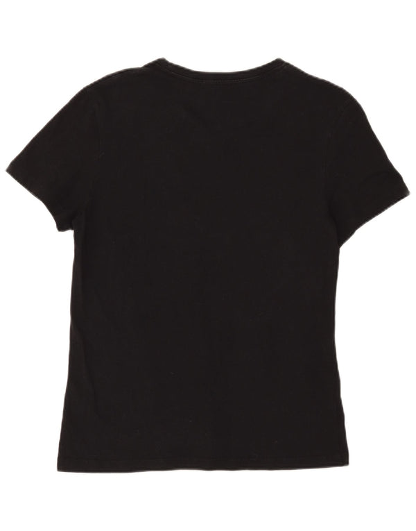 Calvin Klein Jeans Damen Grafik T-Shirt Top UK 14 Große schwarze Baumwolle