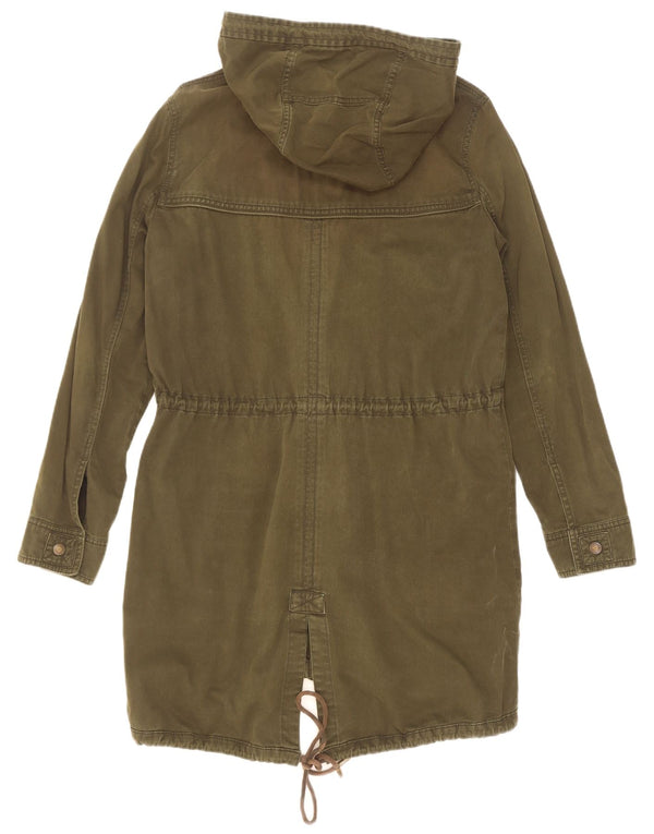 Abercrombie & Fitch Damen-Parka mit Kapuze, UK 14, mittlere Khaki-Baumwolle