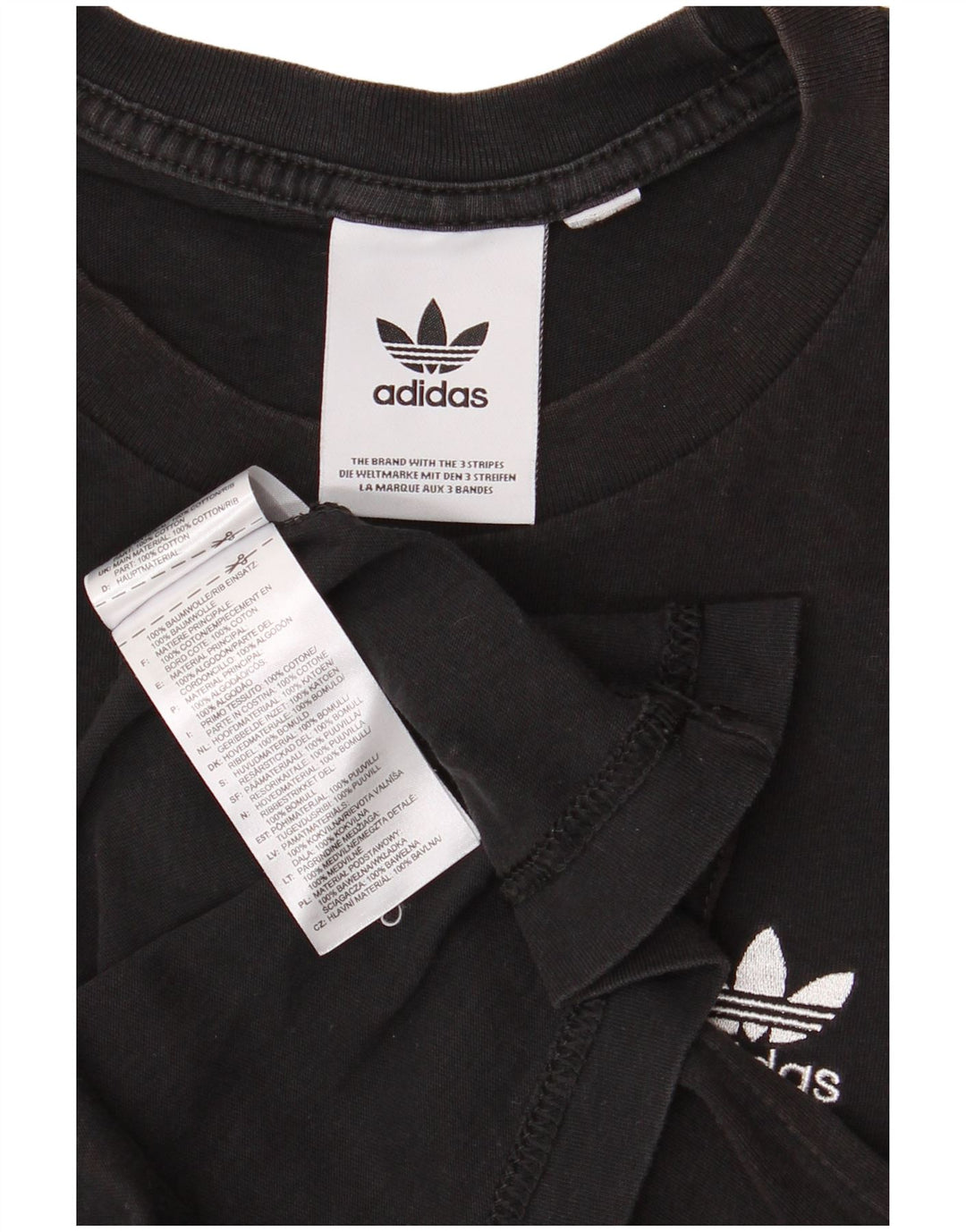 ADIDAS Herren T-Shirt Top Small Schwarz Baumwolle