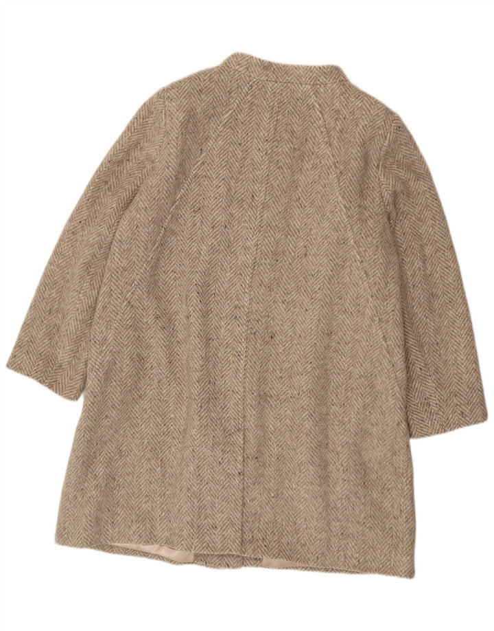 JACQUES VERT Damenmantel UK 20 XL Graue Wolle mit Fischgrätenmuster