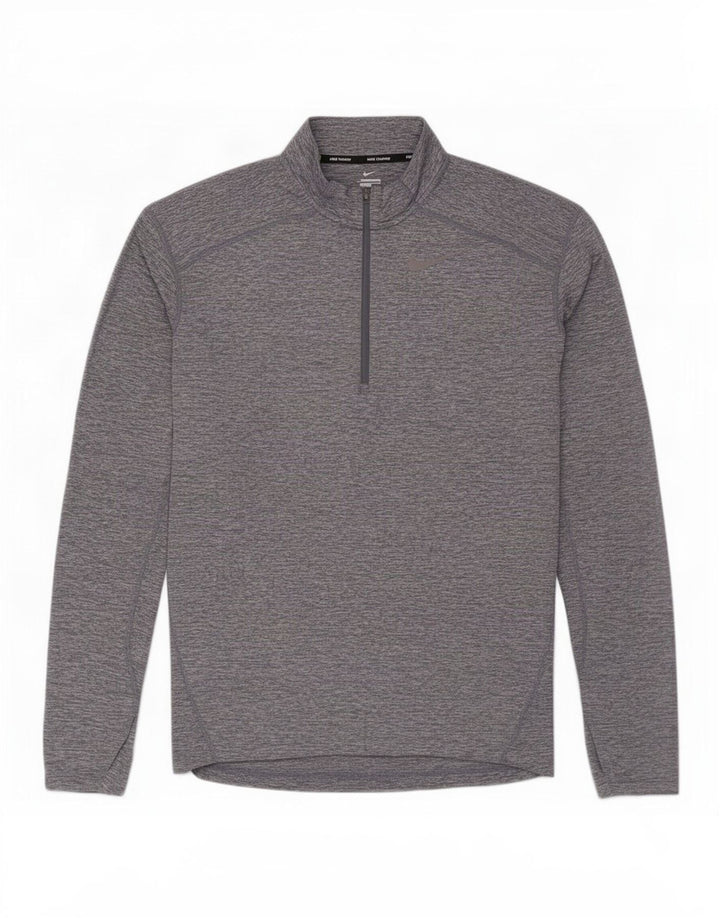 Nike Herren Dri Fit Pullover-Trainingsoberteil mit Reißverschluss, Größe S, Grau