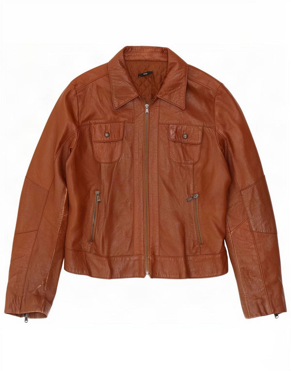 Sasch Damen Leder Bikerjacke UK 14 Large Braun