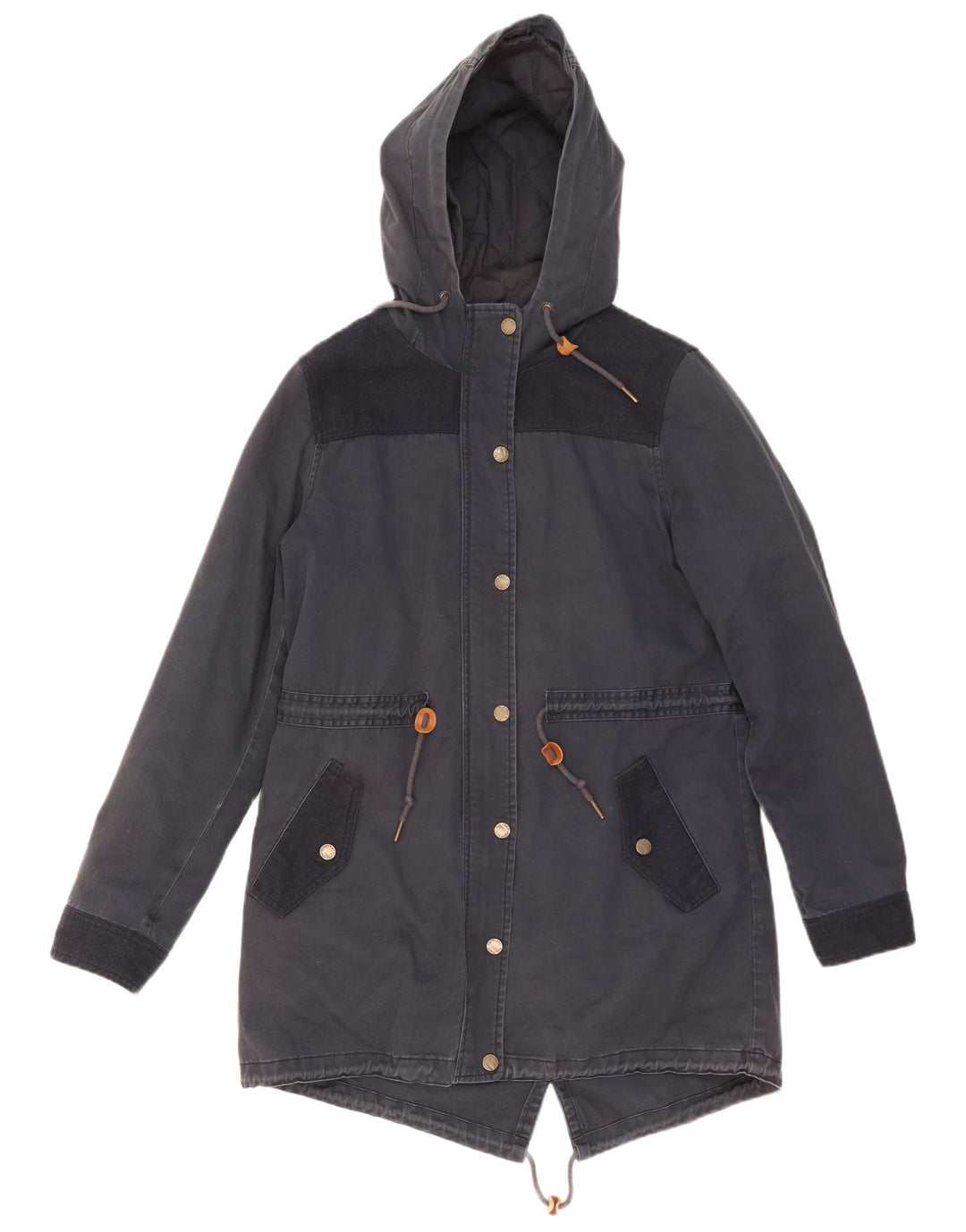 Fat Face Damen-Parka mit Kapuze, UK 14, mittelmarineblau, Polyester