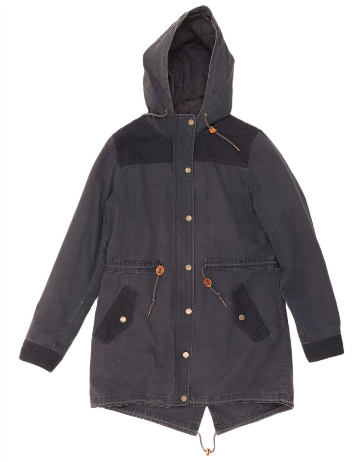 Fat Face Damen-Parka mit Kapuze, UK 14, mittelmarineblau, Polyester
