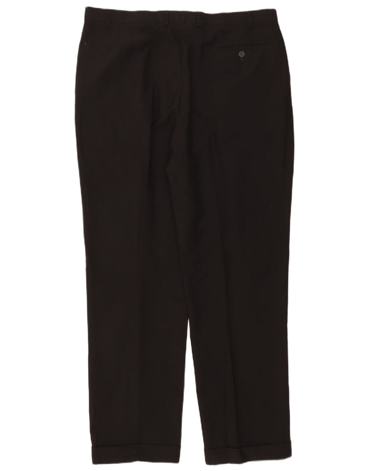 Marks & Spencer Herren-Anzughose mit Pegged-Anzug, W40, L33, schwarzes Polyester