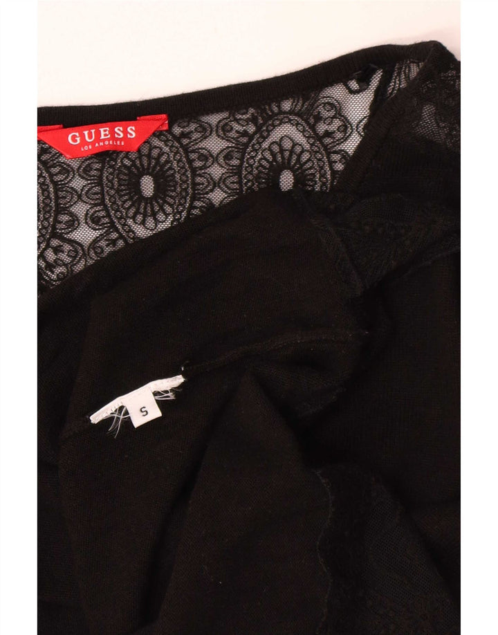 Guess Damen Top Langarm UK 10 Small Black Floral