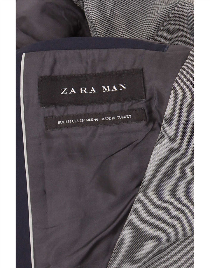 Zara Herren-Blazer mit 2 Knöpfen, EU 46, klein, Marineblau