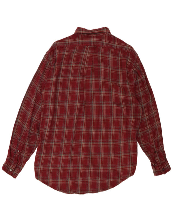 Marks & Spencer Herren-Flanellhemd, klein, rot kariert, Viskose