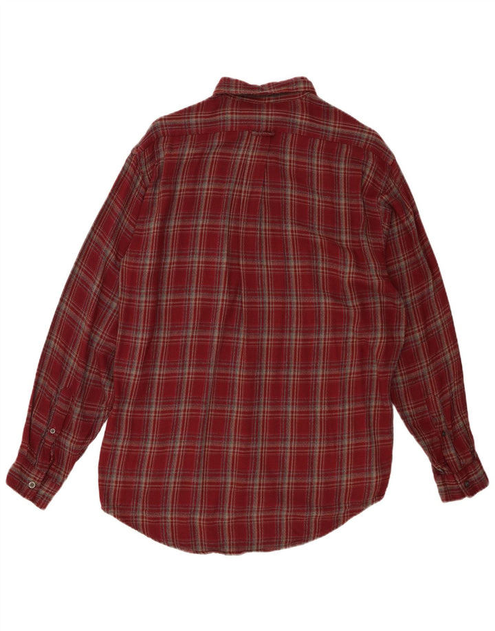 Marks & Spencer Herren-Flanellhemd, klein, rot kariert, Viskose