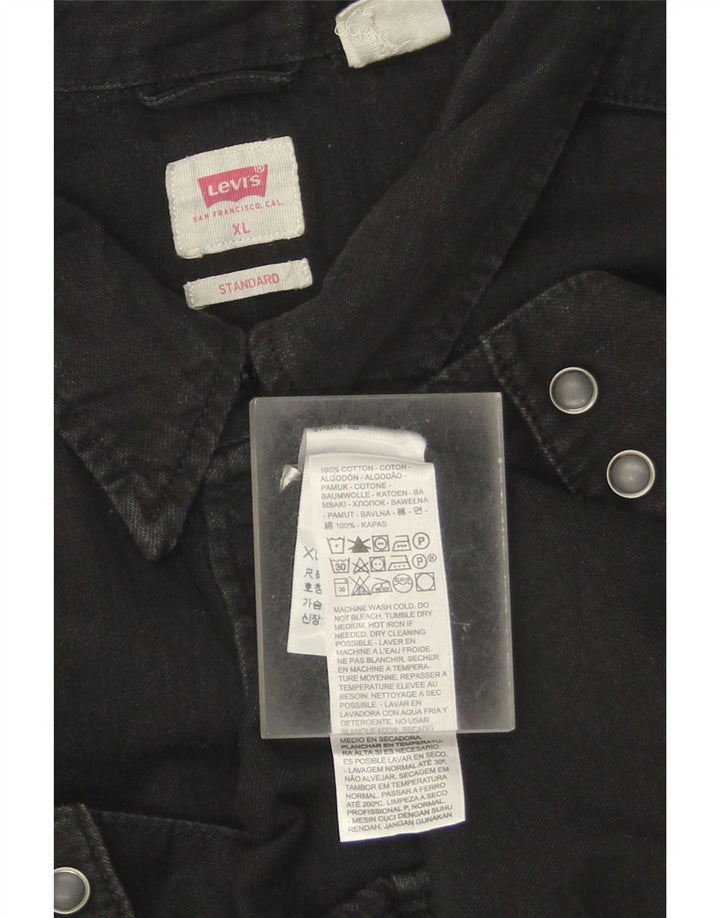 Levi's Herren Standard-Jeanshemd XL aus schwarzer Baumwolle