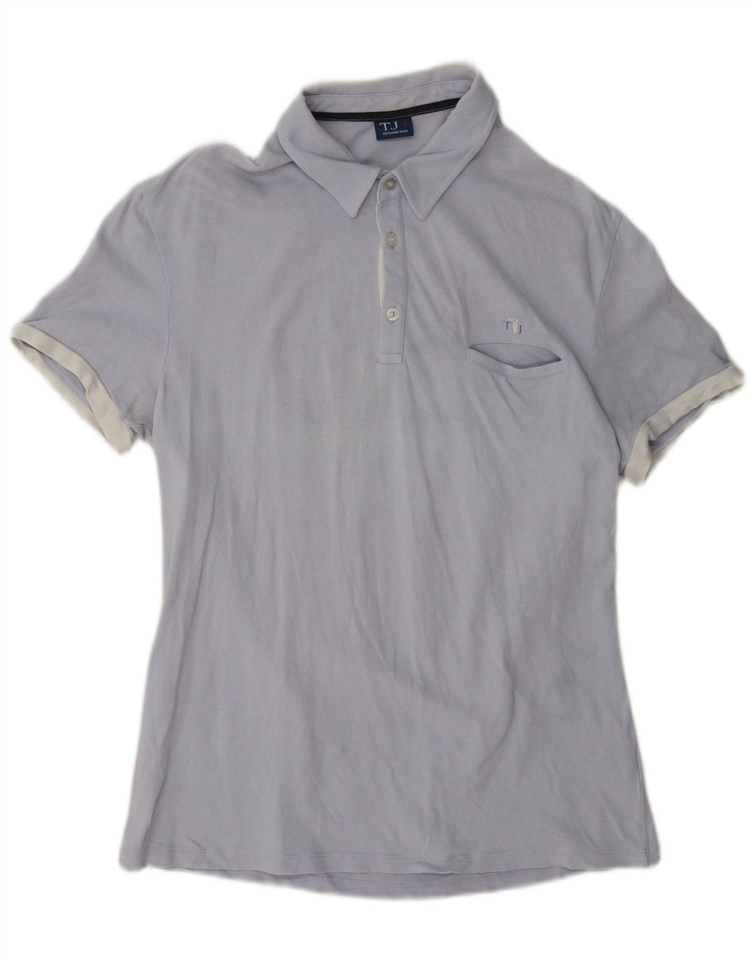 Trussardi Jeans Herren-Poloshirt aus mittelblauer Baumwolle