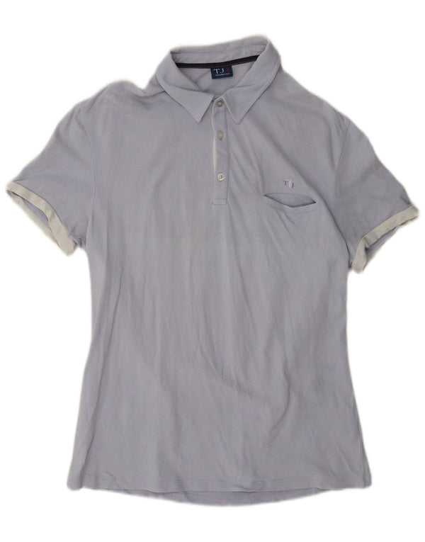 Trussardi Jeans Herren-Poloshirt aus mittelblauer Baumwolle