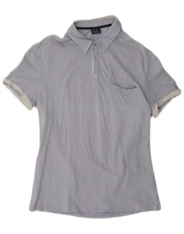 Trussardi Jeans Herren-Poloshirt aus mittelblauer Baumwolle
