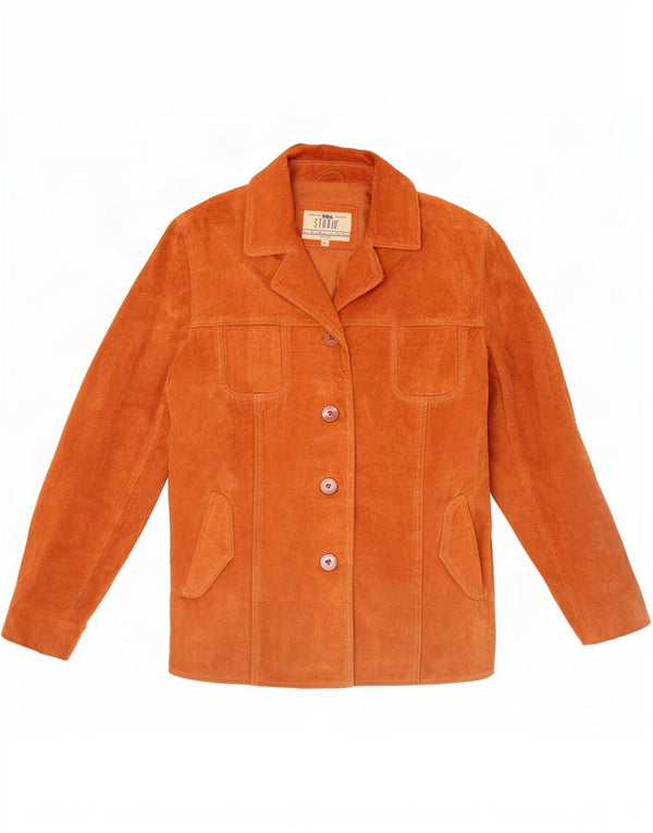 Studio Damen Wildlederjacke UK 14 Mittelbraunes Leder