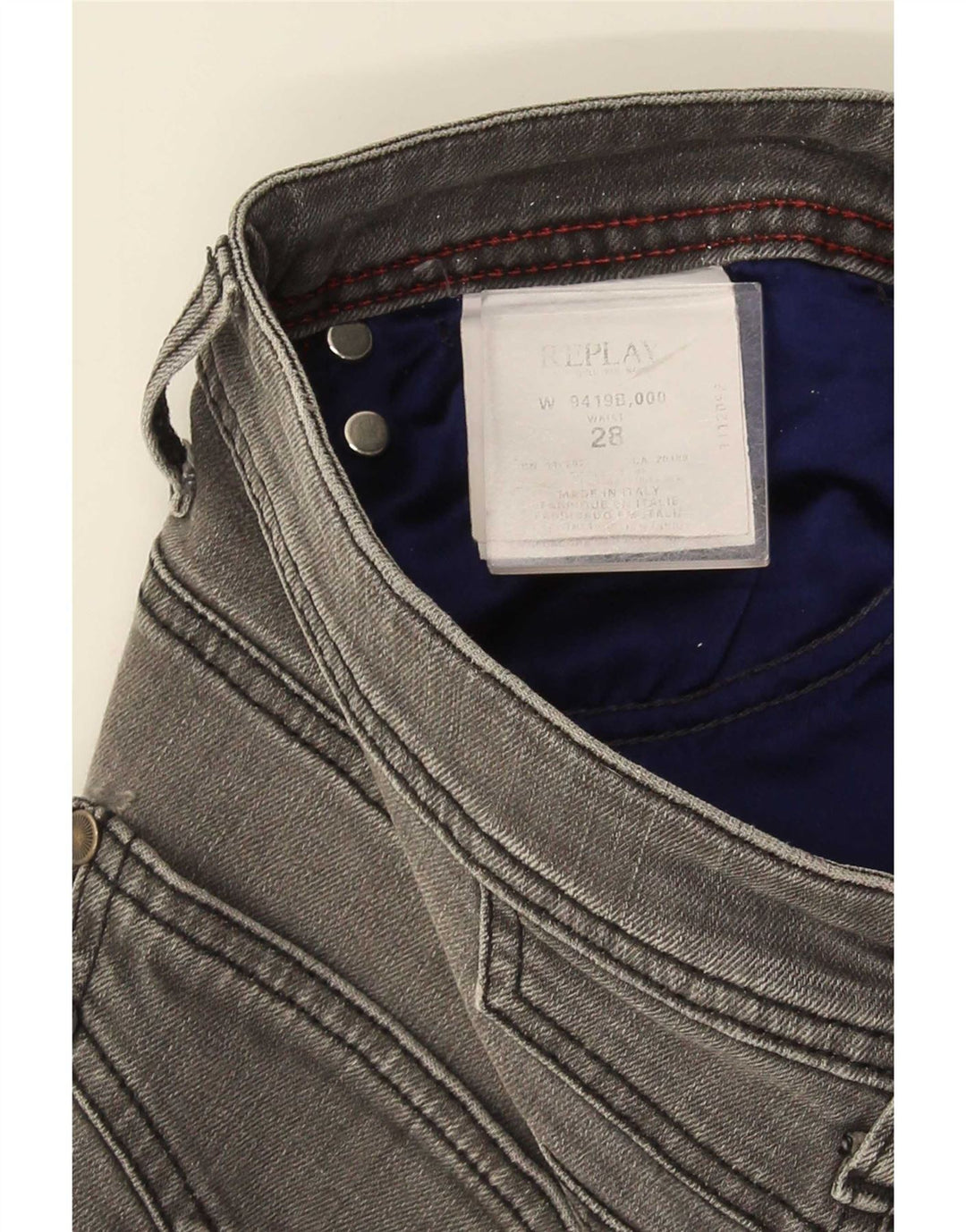 Replay Mini-Jeansrock für Damen, W28, mittelgraue Baumwolle