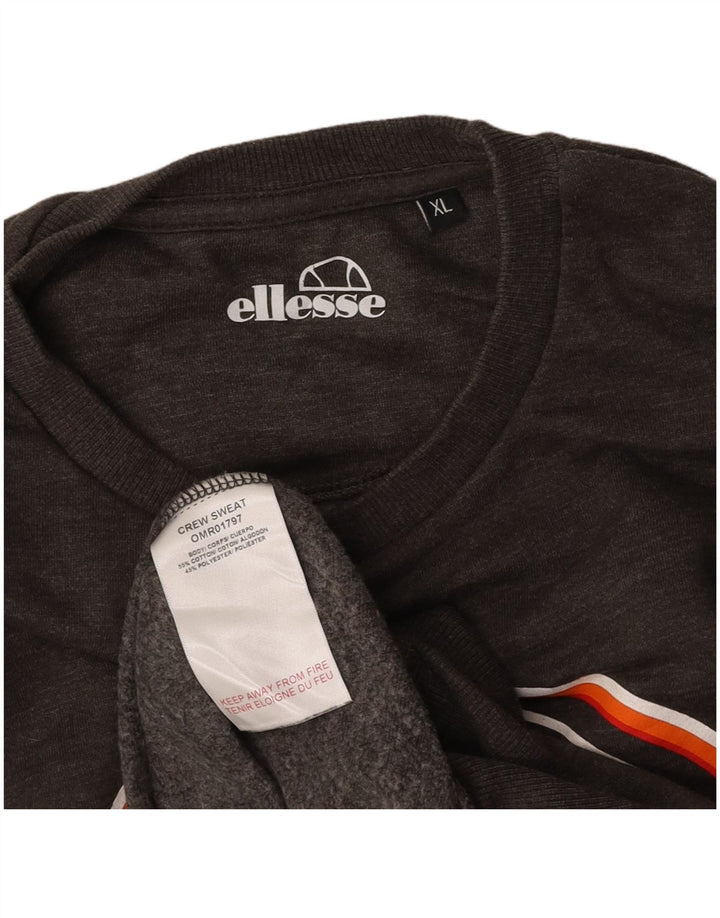 ELLESSE Herren-Sweatshirt mit Grafik, XL, graue Baumwolle
