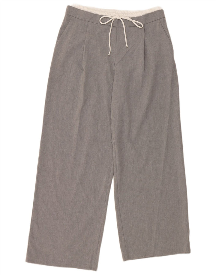 ZARA Damen Chino-Hose mit Pegged, mittelgroß, W30, L28, grau, Polyester