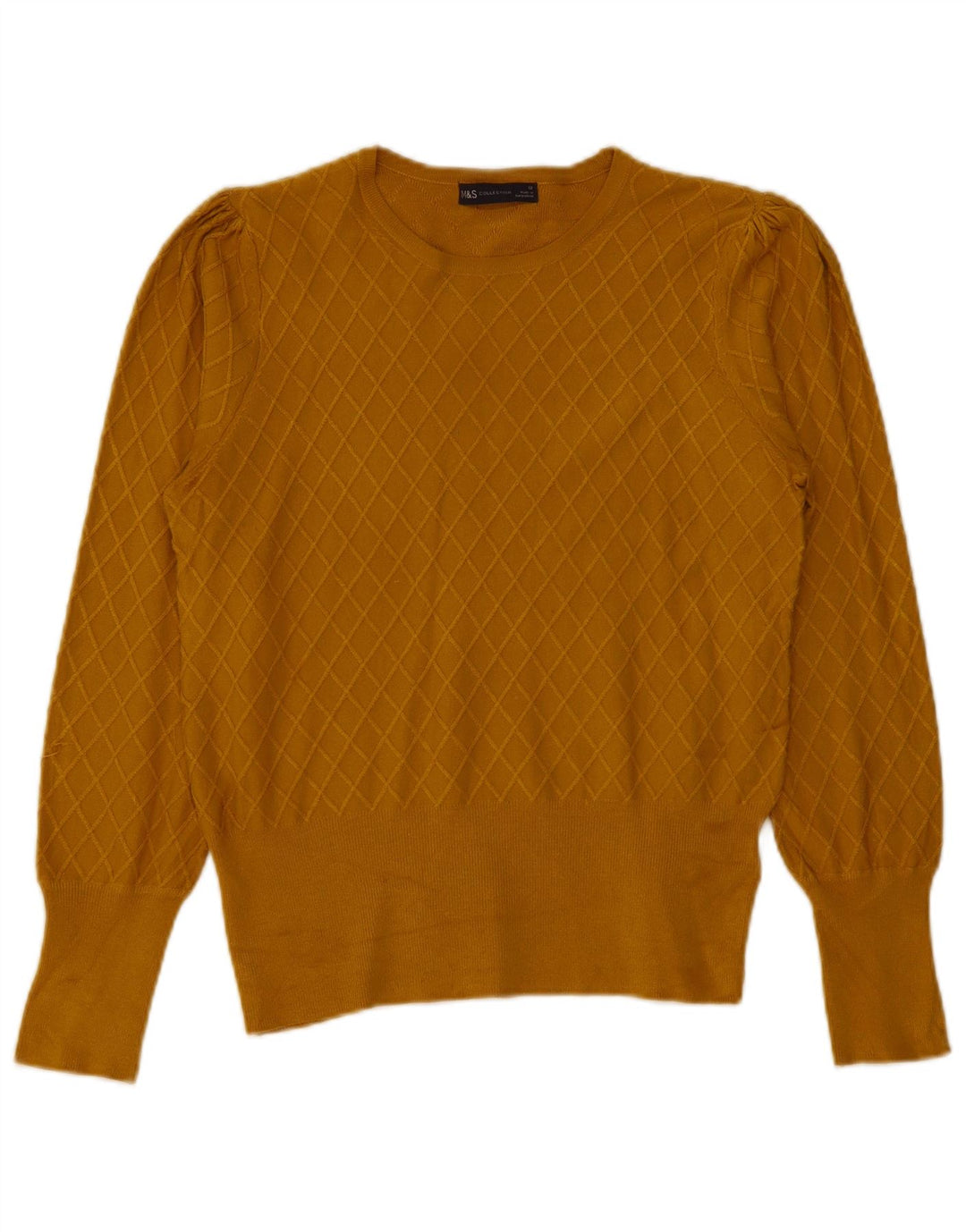 Marks & Spencer Damen-Pullover mit U-Boot-Ausschnitt, Gr. 12, Mittelgelb