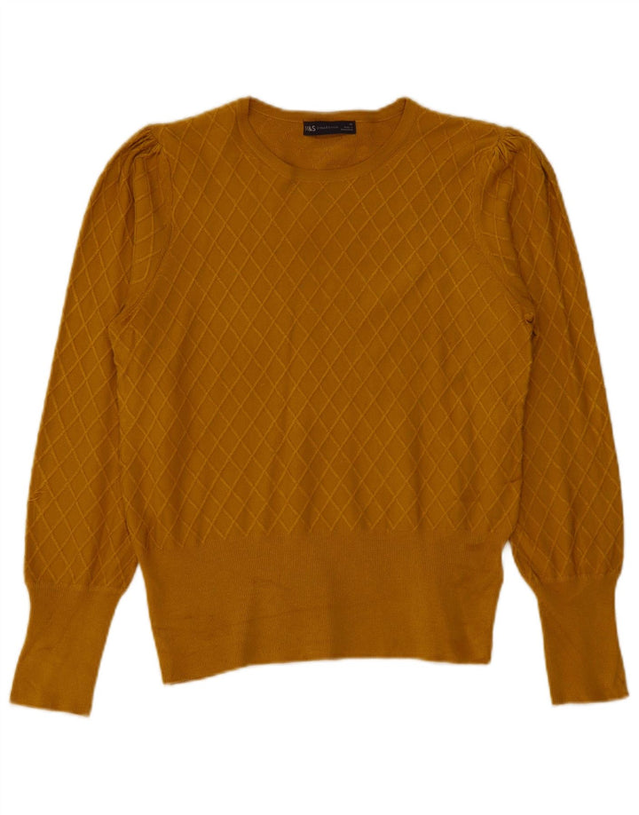 Marks & Spencer Damen-Pullover mit U-Boot-Ausschnitt, Gr. 12, Mittelgelb