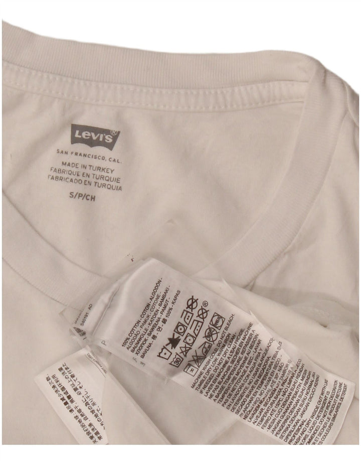 Levi's Herren-T-Shirt mit Grafik, Größe S, weiße Baumwolle