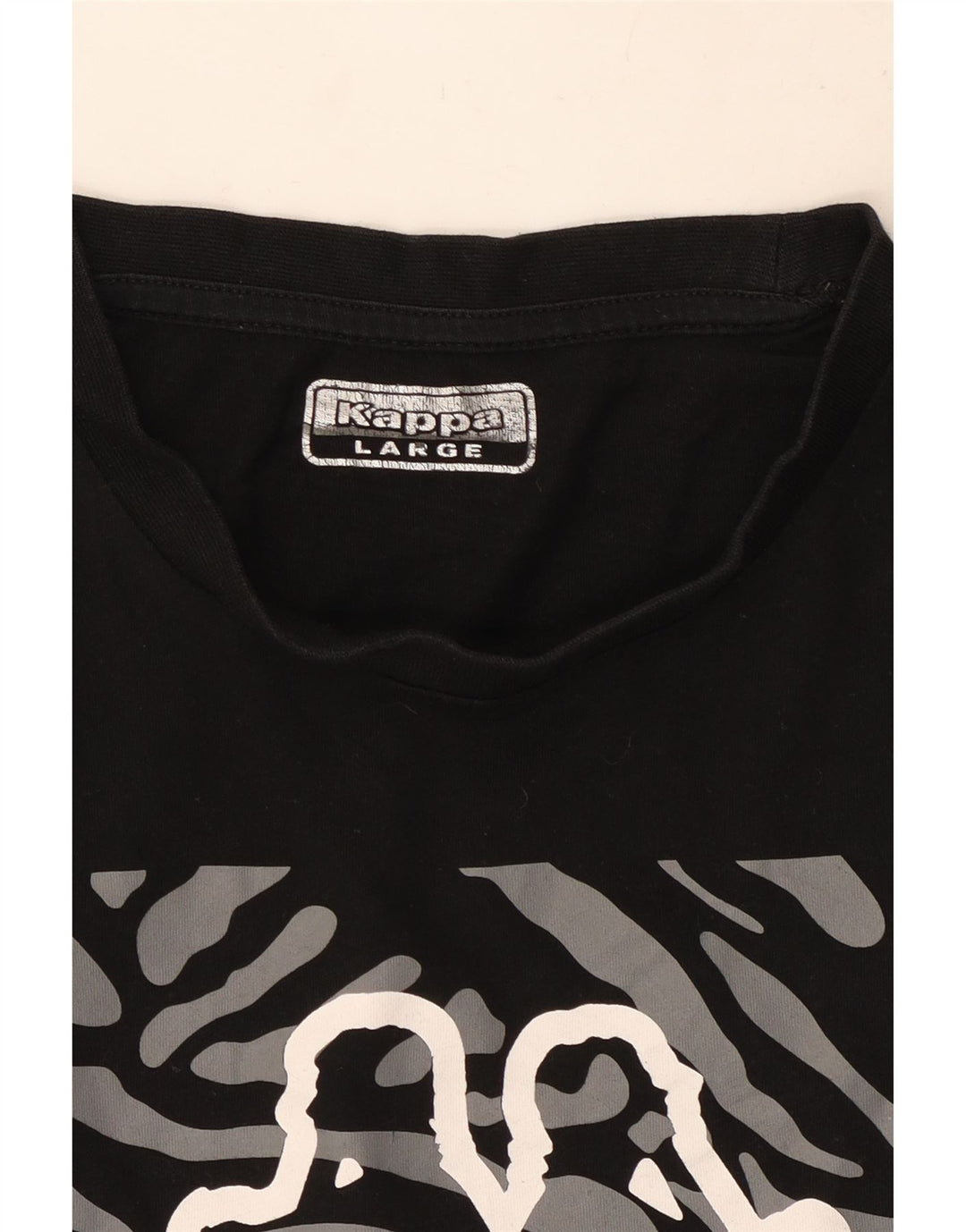 Kappa Herren T-Shirt mit Grafik, Größe L, Schwarz
