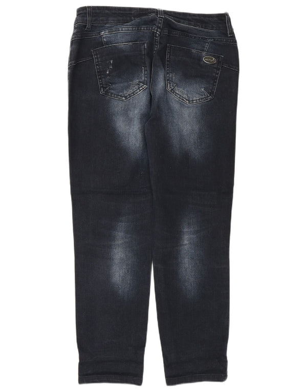 LUISA SPAGNOLI Damen Slim Cropped Jeans IT 40 Small W27 L25 Marineblau