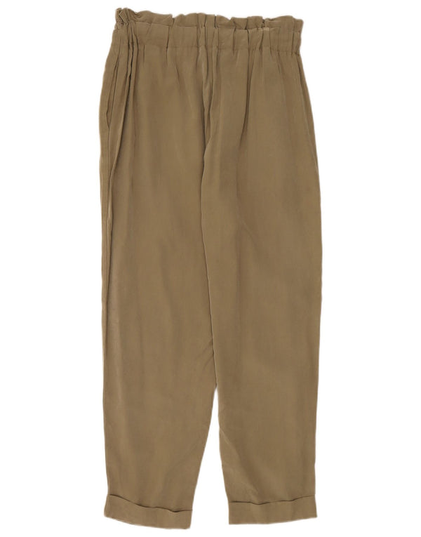 Zara Damen Freizeithose mit hoher Taille, Größe S, W26, L28, Khaki