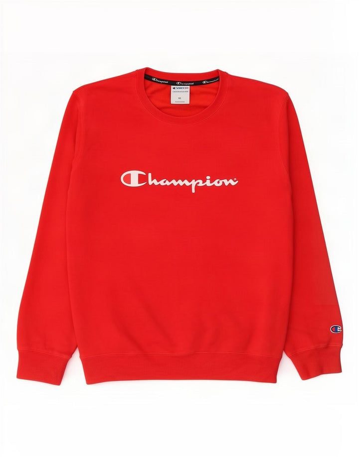 Champion Herren-Sweatshirt mit Grafik, 2XL, rote Baumwolle