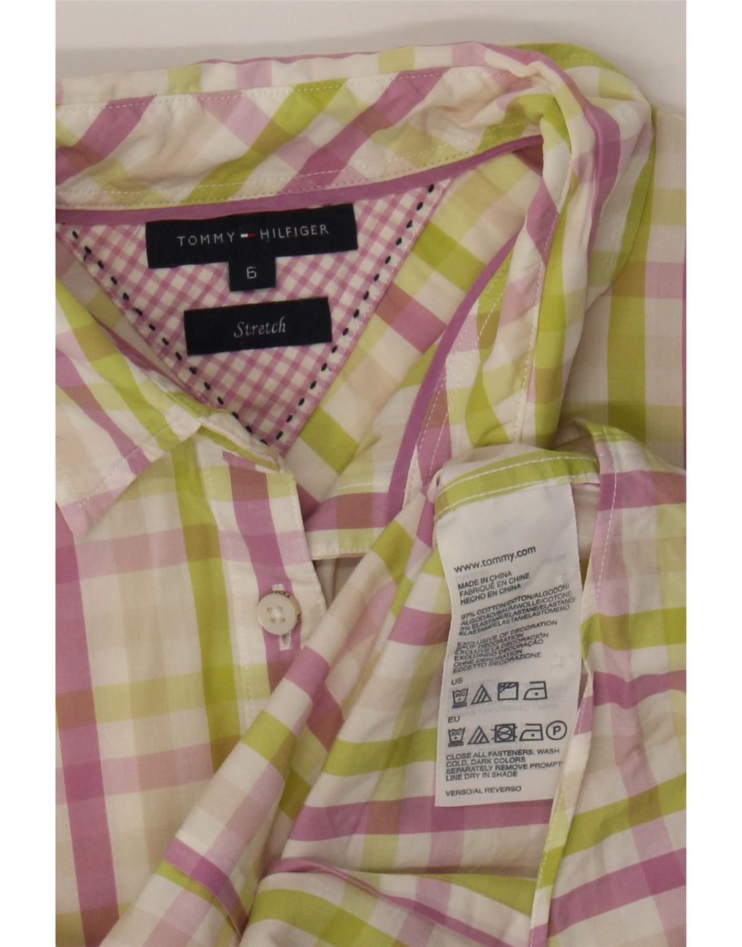 TOMMY HILFIGER Womens Shirt US 6 Medium Multicoloured Gingham Cotton