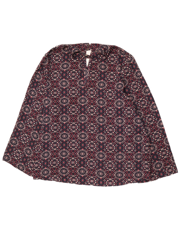 Marks & Spencer Damen-Blusenoberteil mit abstraktem Muster, UK 22 3XL, Marineblau