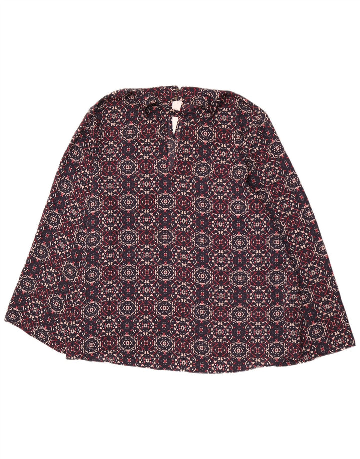 Marks & Spencer Damen-Blusenoberteil mit abstraktem Muster, UK 22 3XL, Marineblau