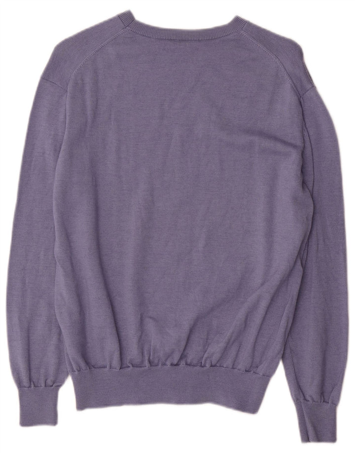 Cos Damen-Pullover, übergroß, U-Boot-Ausschnitt, Gr. 10, Größe S, blaue Wolle