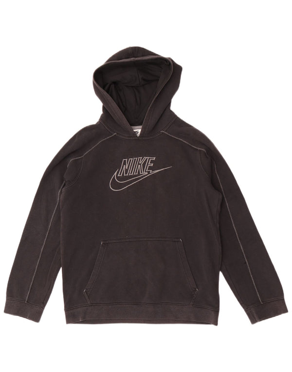 Nike Jungen-Pullover mit Grafik-Hoodie, 13–14 Jahre, XL, schwarze Baumwolle