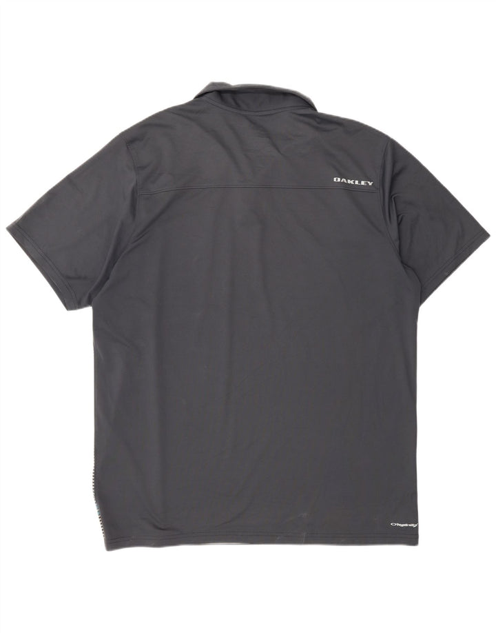Oakley Herren Regular Fit Poloshirt XL Grau gestreift
