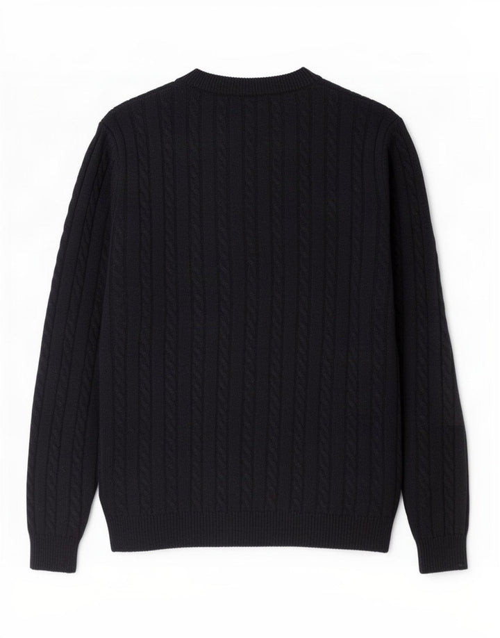 Sun68 Herren-Pullover mit Rundhalsausschnitt, mittlere marineblaue Wolle