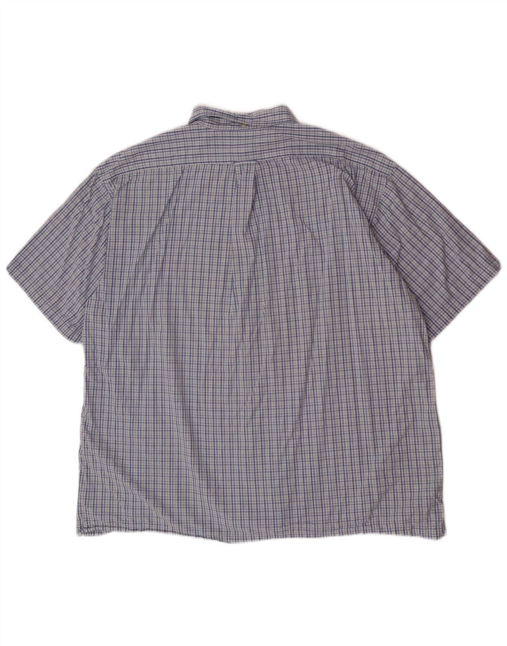 Izod Herren-Kurzarmhemd XL, blau kariert, Baumwolle