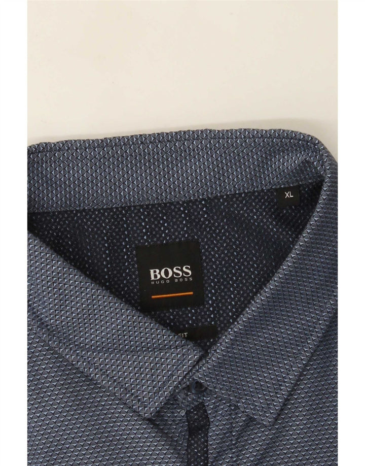 Hugo Boss Herrenhemd XL Blau gepunktet