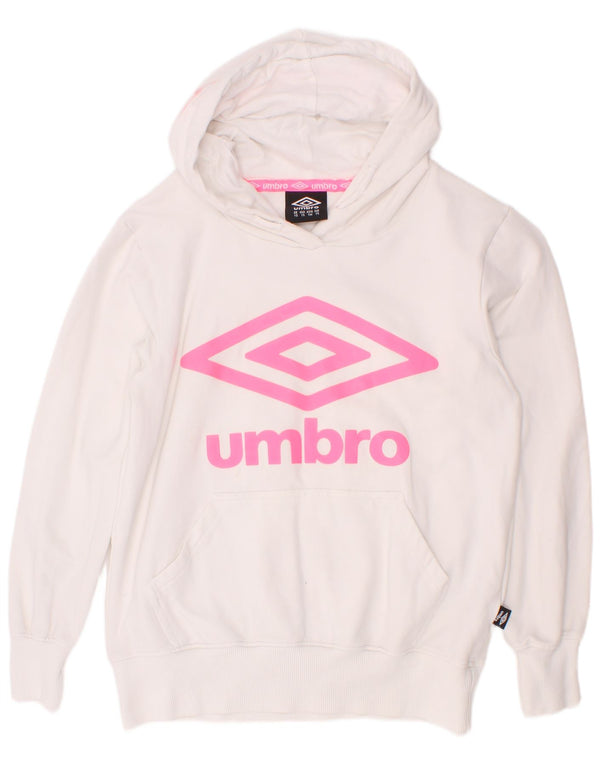 Umberto Mädchen-Kapuzenpullover mit Grafik, 11–12 Jahre, weiße Baumwolle
