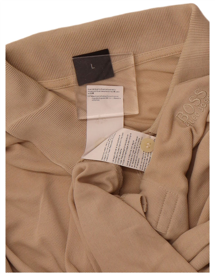 HUGO BOSS Herren Poloshirt Große Beige Baumwolle