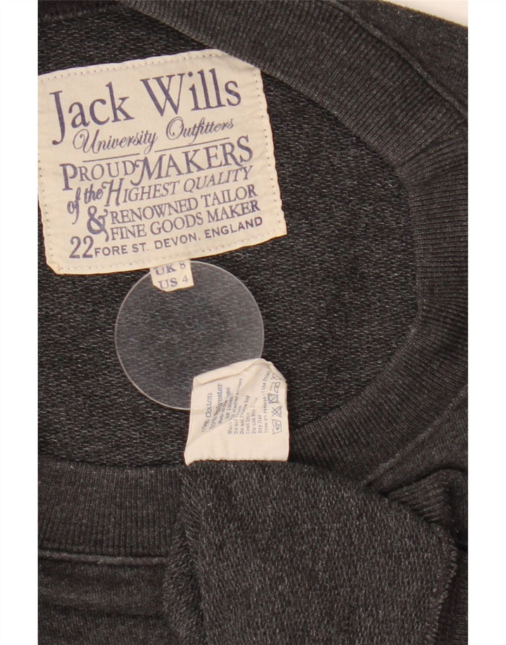 JACK WILLS Damen-Sweatshirt mit Grafik, übergroß, Gr. 8, Grau