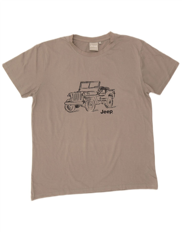 Jeep Herren Grafik T-Shirt Top XL Grau