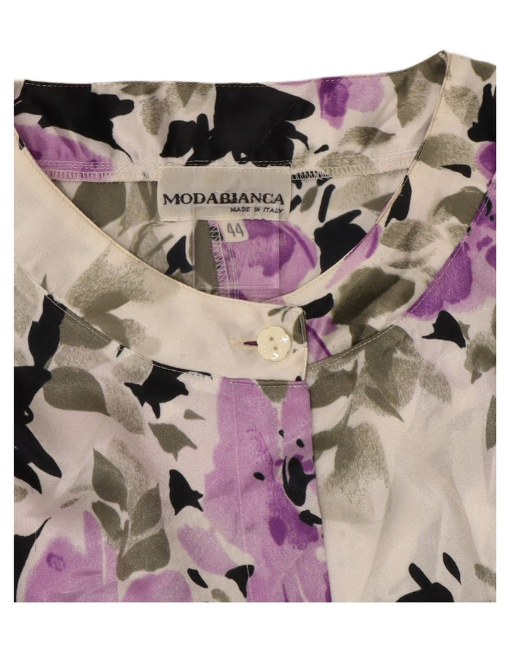VINTAGE Womens Shirt Blouse IT 44 Medium Multicoloured Floral