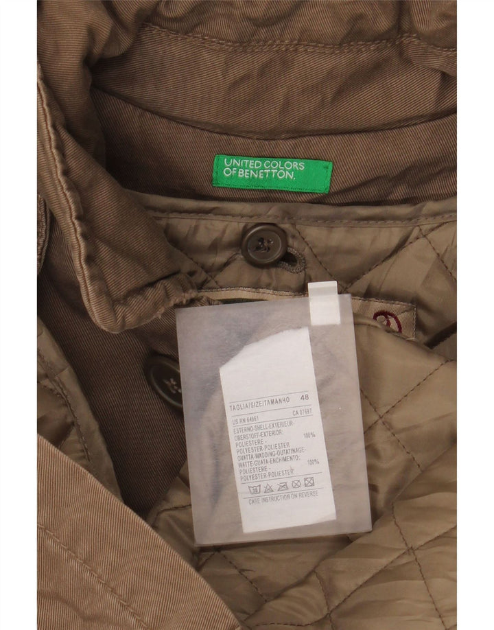 BENETTON Herren Parka mit Kapuze IT 48 Mittelbraunes Polyester